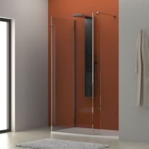 Showerdesign - Doccia Walk In angolare con paraschizzi helsinki 80x80 cm cristallo 8mm con pellicola sicurezza (80+80+25)