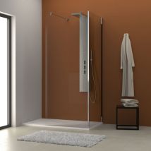Showerdesign - Doccia Walk In angolare helsinki 80x80 cm cristallo 8mm con pellicola sicurezza