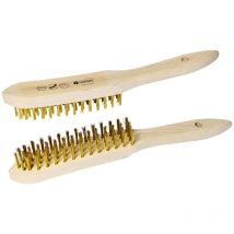 Dönges Handdrahtbürste, glatter, vermessinkter Stahldraht, 5 Reihen