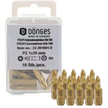 10 Stück Dönges pz-tinbit für Kreuzschlitzschrauben, pz 2, Länge 25 mm, 10 Stück
