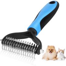 Dog Brush Cat Brush, Professional Dog Dematting Comb and Long Hair Dog Brush, Grooming Rake for Dogs and Cats to Remove Undercoat from Pets