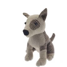 Dog Door Stop Natural Brown Chequered Novelty Door Stopper 1KG