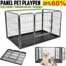 Briefness - Dog Puppy Playpen Enclosure Dog Cage Pet Run Play Pen or Crate Whelping Box with Floor Foldable Easy Set Up Indoor/Outdoor Exercise Pen