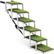Wiesenfield - Dog Steps - Height: 81 cm - 68 kg - 6 Steps - Artificial turf Dog stairs Dog stairs foldable