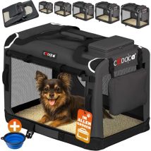 Cadoca - Pet Carrier Fabric Dog Cat Rabbit Transport Bag Cage Folding Puppy Crate m - Dark Red