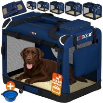 CADOCA Pet Carrier Fabric Dog Cat Rabbit Transport Bag Cage Folding Puppy Crate XXL - Anthracite