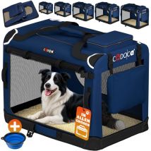 Cadoca - Pet Carrier Fabric Dog Cat Rabbit Transport Bag Cage Folding Puppy Crate xl - Anthracite