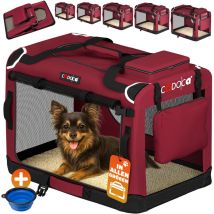 Cadoca - Pet Carrier Fabric Dog Cat Rabbit Transport Bag Cage Folding Puppy Crate m - Navy Blue