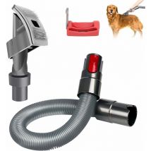 Sunxury - Dog Vacuum Brush for Dyson, Pet Hair Brush, Dog Hair Brush with Extension Hose and Trigger Lock, Dog Vacuum Brush for Dyson V7 V8 V10 V11