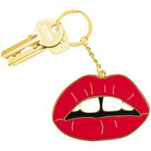 Portachiavi labbra oversized rosso/oro accessori idee regalo - Doiy
