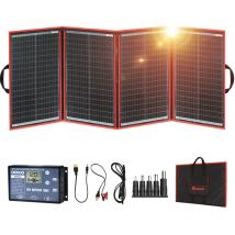 Dokio - 200W Pannello Solare Portatile (4,4 kg, 67 49cm) Mobile e Pieghevole + 20A Regolatore con Presa usb 5V 2A