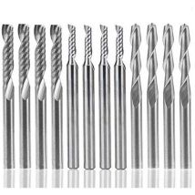 12 Stück Wolframkarbid-Schaftfräser, 4 Stück 1/8 Zoll für CNC-Fräser, Doppelschneidewerkzeuge + 8 Stück einschneidige Schaftfräser (2 Typen) für