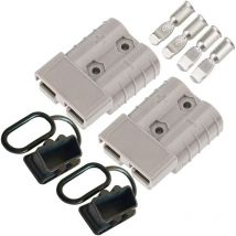 Dolaso - 2 Stück Batterieanschluss, 600 v, 50 a, 50 Ampere, Batterie-Schnellanschluss-Anschlussbuchse für Auto, Van, Motorrad-Modi (grau)