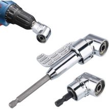 2PCS 105° 1/4 Pouce Adaptateur pour Perceuse à Angle Droit avec Tournevis à Tige Hexagonal Perceuse de Extension, Support de Bit, Tournevis à Angle