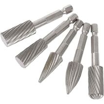 Dolaso - 5 Pièces Ensemble de Fichiers à Fraises Rotatives 1/4 pouces Tige Hexagonale Fraises en Acier à Grande Vitesse Outils de Fichiers Rotatifs