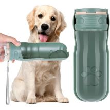 Dolaso - 520ML Gourde Chien, Portable Bouteille d'eau pour Chien, 180° Pliable Bouteille Chien avec Filtre à Charbon Actif, Distributeur Eau Chien
