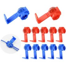 60 Pièces Scotch Lock Quick Connecteurs Set, Scotch Verrouillage Connecteurs, Connecteur Dérivation Rapide (30 Rouge, 30 Bleu) - Laoa
