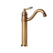 Dolaso - Badezimmer-Wasserhahn – Einlochmontage – Messing antik – geeignet für Waschbecken und Waschbecken