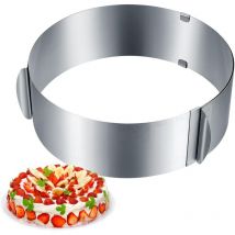 Dolaso - Cercle à Gâteau Réglable 6-12 Pouces, Cercle a Patisserie, Anneaux à Gâteau Extensible Acier Inoxydable, Moule Cadre pour Mousse Tartes
