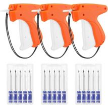 Lot de 3 applicateurs d'étiquettes pour vêtements avec 15 aiguilles en acier pour boutique, magasin, consignation, garage, vente de garage,