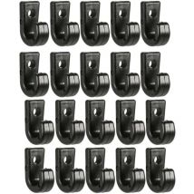 Lot de 50 crochets de fixation en nylon noir pour kayak et accessoires marins - Dolaso