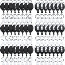 Lot de 50 enrouleurs de badges rétractables robustes pour porte-badges, porte-badges, porte-clés, porte-cartes ... - Dolaso