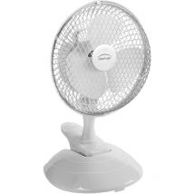 Ventilateur de table Domair Clip 15cm Blanc 15W 2 vitesses