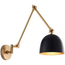 Dome Wandleuchte mit verstellbarem Arm Antik massives Messing, Mattschwarz