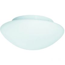 Searchlight - Bathroom Flush - Bathroom Flush 2 Light Ceiling Round White with Opal Glass IP44, E27
