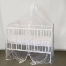 Domiva - Ciel de lit Moustiquaire + flèche sur socle Blanc 152 cm