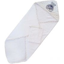 Sortie de bain avec gant Ourson Blanc 75x75 cm