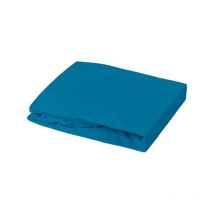 Drap housse + Alese Uni - 100% Coton - oeko-Tex - Blanc/Canard - 60 x 120 cm - Domiva