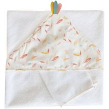 Coffret sortie de bain brodée perroquet Multicolore 75x75 cm