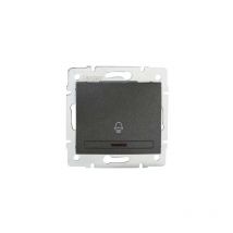 Bouton Poussoir Encastrable pour Sonnette avec Témoin led domo Graphite