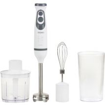 DOMO DO1089M Mixeur plongeant 600 W avec verre doseur, mixeur plongeant pour soupes, fouet , avec embout hâchoir blanc