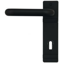 600040000 Maniglia su breve Schild inklusiv bb di impiego e 1 chiavi, distanza pz 88 mm, Plastica, Nero - Domoferm