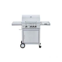 Polka 3 + 1 barbecue a' gaz gpl en acier inoxydable avec 4 bruleurs avec 2 surfaces d'appui et pie'zo e'lectrique - Domus