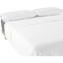 Nalui - Sábana Encimera Blanco 100% Algodón 180 Hilos, Suave, Fresca, Transpirable, Lavable a 30oC