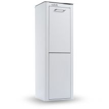 Contenedor basura ecologico acero lacado cubek blanco 2 compartimentos - A000130