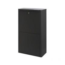 Contenedor basura ecologico metalico 4 departamentos negro