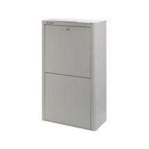 Contenedor basura ecologico metalico 4 departamentos gris