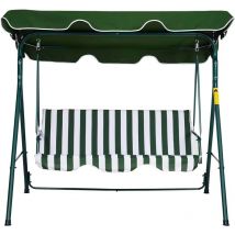 Dondolo 3 Posti da Giardino cm in Acciaio Becker Swing Bianco e Verde