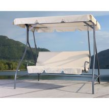 Dondolo Altalena Sofa 3 Posti Struttura in Acciaio 185X120X160Cm per Giardino Arredo Esterno
