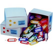 Schlüsselanhänger mit Loch und S-Haken, Farbe gemischt sortiert - Dönges