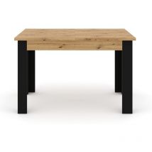 Bestmobilier - Donnely - table à manger extensible - bois et noir - 4 à 8 personnes