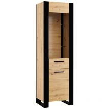 Bestmobilier - Donnely - vitrine - bois et noir - 188 cm