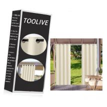 Outdoor Vorhang Wetterfest 2er Set h 213 x b 132 cm Outdoor Gardinen Wasserdicht Sonnenschutz & Sichtschutz Terrasse Vorhänge Outdoorvorhänge mit Ösen