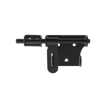 Csparkv - Door Lock Sliding Door Latch Gate Lock 15cm with Padlock Hole Exterior or Interior Door Lock, Black Stainless Steel,