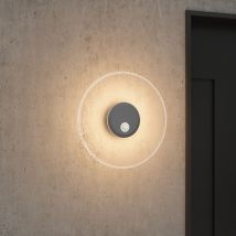 Doporro - Applique Murale Lampe Extérieure 6W avec led Lampe Jardin Étanche IP65 3000K Lumière Chaude Light Extérieure Gris Design LunaLights 30cm