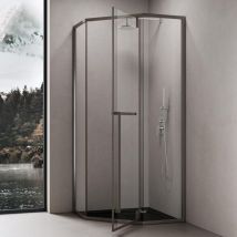 Doporro - Box Doccia 90x90cm, Cabina Bagno Vetro di Sicurezza esg Vetro Trasparente Incluso Rivestimento Facile da Pulire Ravenna68K - Trasparente,